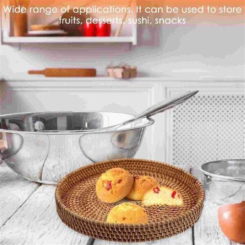 Rattan Storage Basket Fruit Accessory Elegant Serving Tray