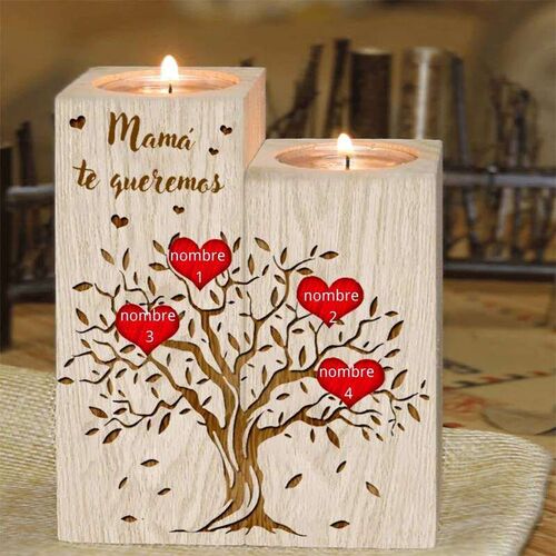 To My Personalized Mama Wooden Candle  Holder DIY Woodine Of