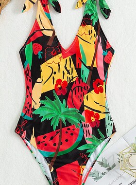 Sexy Print Swimwear Women 2023 One Piece Swimsuit Female Bat