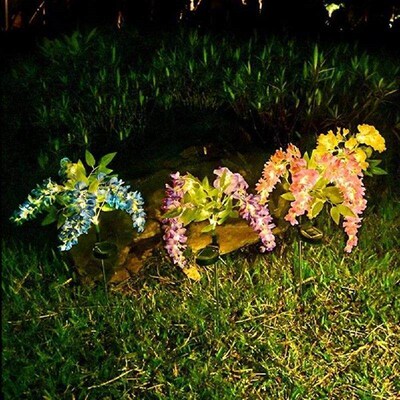 2pcs Outdoor Solar Lights Artificial Flower Garden Stake