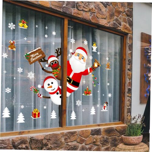 Merry Christmas Decoration for Home 2023 Wall Window Sticker