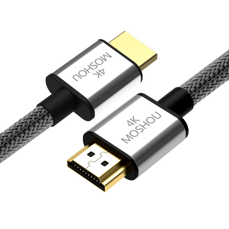 魔兽MOSHOU 便携镀银版K电视电脑纤细高清HDMI线视频数据连接