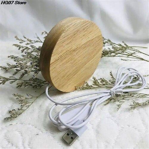 1PC 60mm Wood Light Base Rechargeable Remote Control Wooden