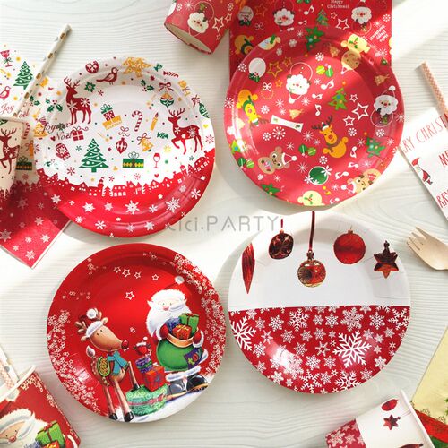 Christmas paper plates Paper cups disposable dinner plates N