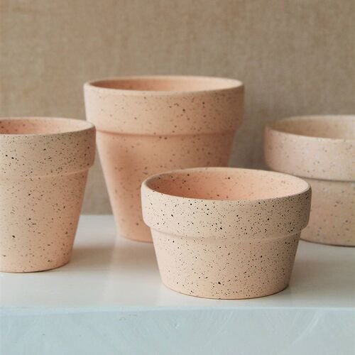 Desktop green plant red pottery pot large diameter clay pot