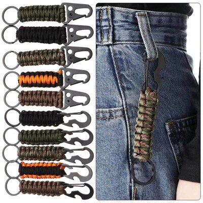 Outdoor Keychain Ring Camping Carabiner Military Paracord Co