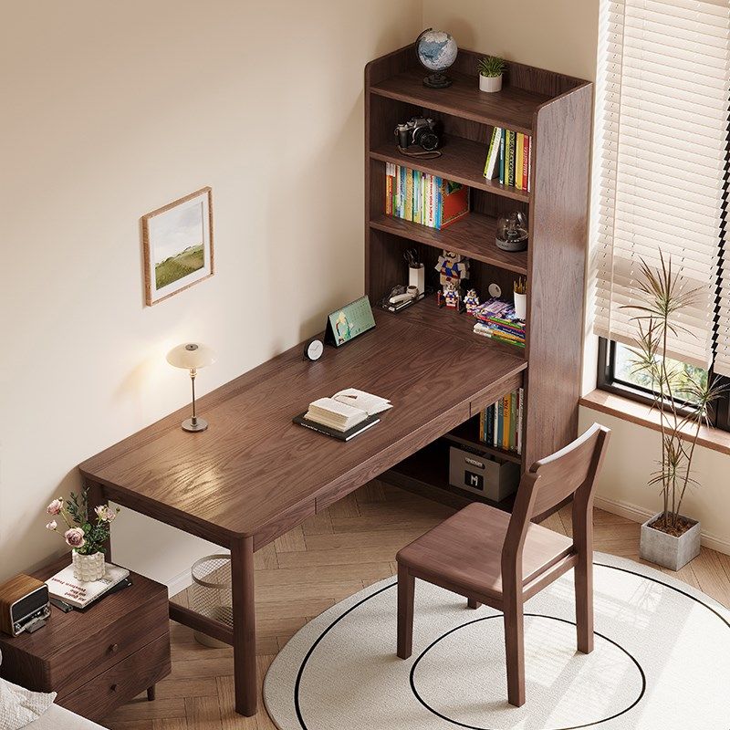 实木转角书桌书柜一体书房拐角电脑桌中学生家用办公桌卧室学习桌,住宅家具,电脑桌,淘宝优惠券,粉丝福利购,淘宝优惠卷