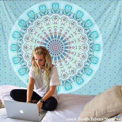 India Mandala Tapestry Wall Hanging Boho Decor Wall Cloth Ta