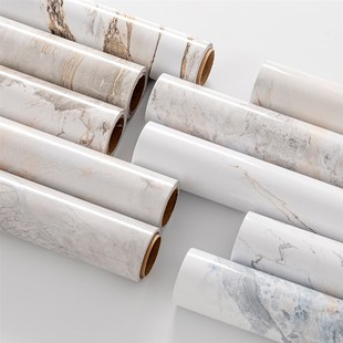 大理石贴纸防水防潮墙纸自粘入户玄关桌子柜子台面装饰背板翻新贴