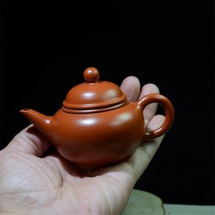 潮州储氏朱泥手拉茶壶纯手工工夫泡茶壶小号80 100ml适合冲泡2杯