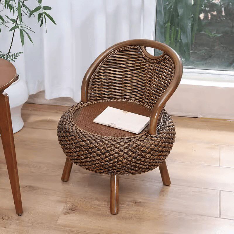 复古色小藤椅阳台客厅休闲座椅换鞋凳细水河藤草编新款靠背椅矮凳,住宅家具,阳台椅,淘宝优惠券,粉丝福利购,淘宝优惠卷