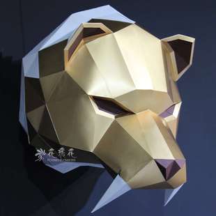 花飞花手工创意折纸艺术纸模型空间装饰拍摄道具橱窗美陈剑齿虎头