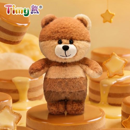 【礼物】Timy熊焦糖慕斯毛绒公仔手办玩偶立体可爱棕色小熊摆件