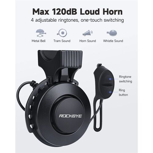 Rockbye Waterproof Scooter Bike Electronic Loud Horn 120dB-6