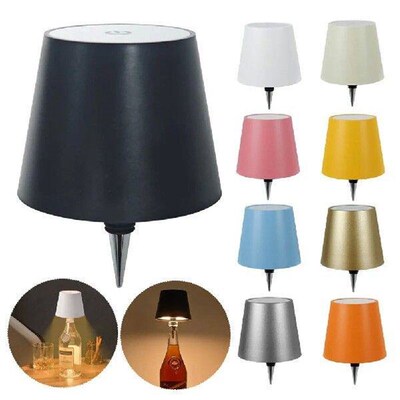Metal Dimmable Bottle Lamp LED Table Lamp Rechargeable