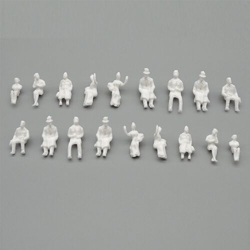 Micro People Model Sitting White Figures Scale 1:87-200 For