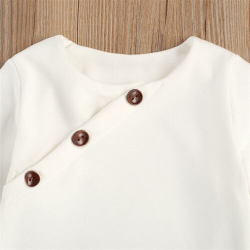 Citgeett Spring Baby Boys Girls Suit Retro Buttons Long Slee