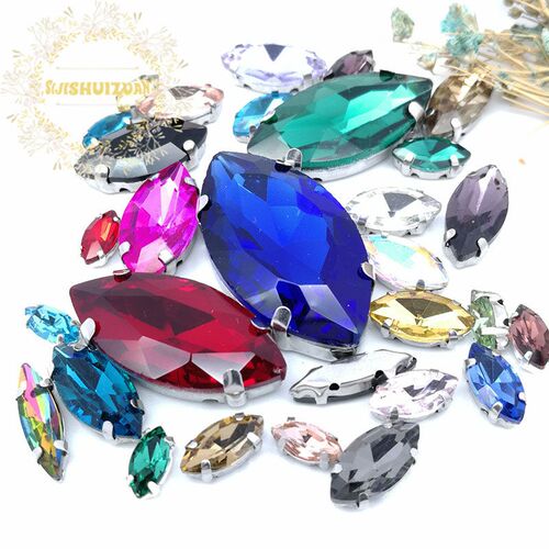 30PCS/Bag 21 Color  Mix Horse Eye Shape Size Glass Crystal S