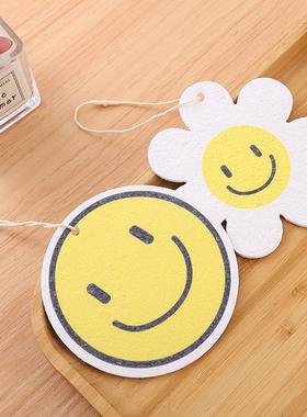 新款花朵款木浆棉洗碗擦彩色笑脸木浆海绵擦压缩不沾油海棉刷洗锅