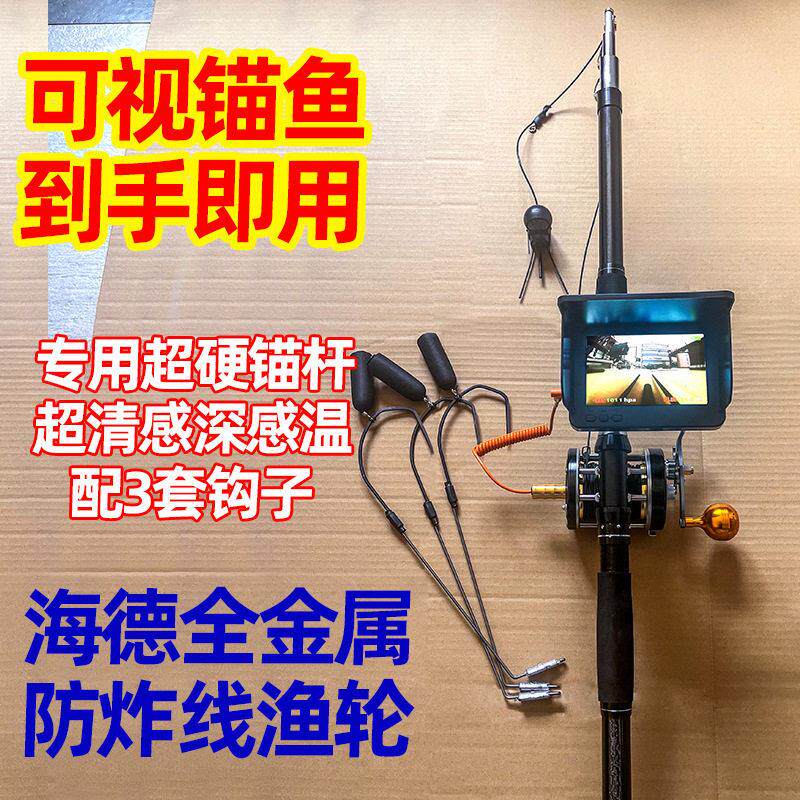 一套到手即用可视锚鱼竿全套清浑水夜视探鱼器配件全套可视瞄鱼