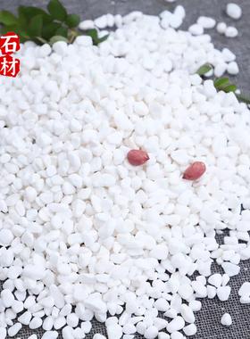 白色砾石碎石黑色小石子庭院花园营地造景白米石颗粒铺地白石子