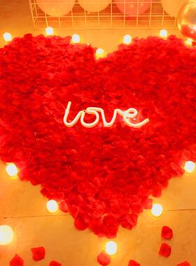 人节求婚表白情玫瑰花假瓣结婚房创意装饰七夕浪婚KJZ漫酒店布置