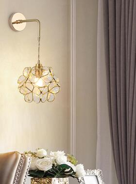 式复古黄简铜璃壁灯日现代北欧床头壁灯约卫玻生间浴86647室镜镜