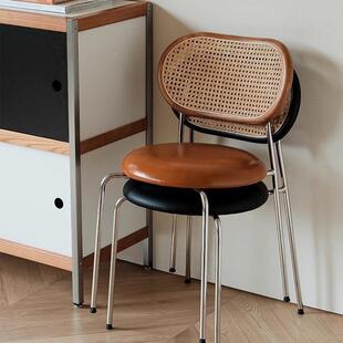 北欧家奶油网红ins用中古仿47257藤椅简约阳休闲靠背椅编台复古椅