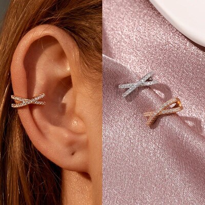 Punk Metal Zircon Ear Cuff Ear Clip for Women No Pierced C S