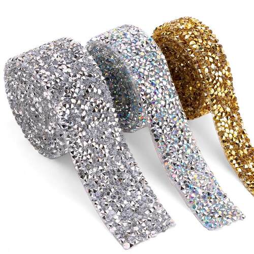 1 Yard Sewing Trim Crystal Motif Strass Hot Fix Rhinestone T
