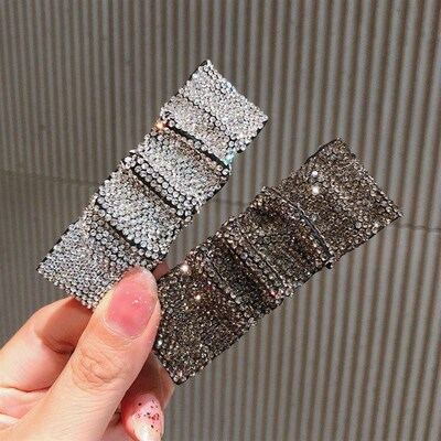 New hairpin wrinkled bangs clip back head full diamond BB cl