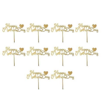 10 Pcs Topper Mothers Day Cake Insert Miss Heart