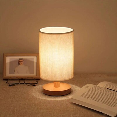 USB Bedside Lamp Night Lights Table Lamp For Bedroom Wooden