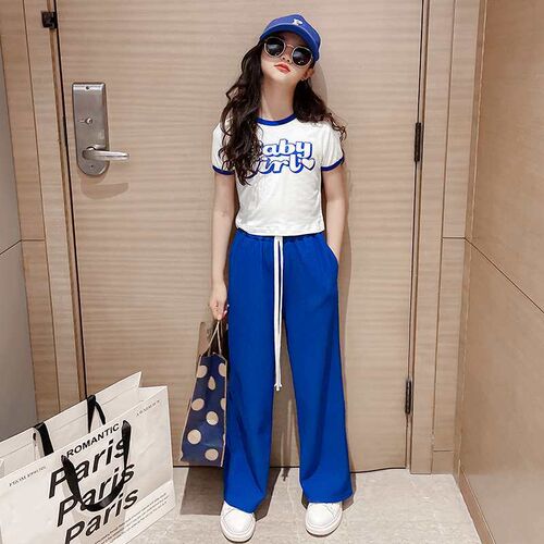 Girls Suit New Style Girls Middle and Big Childrens Fashi