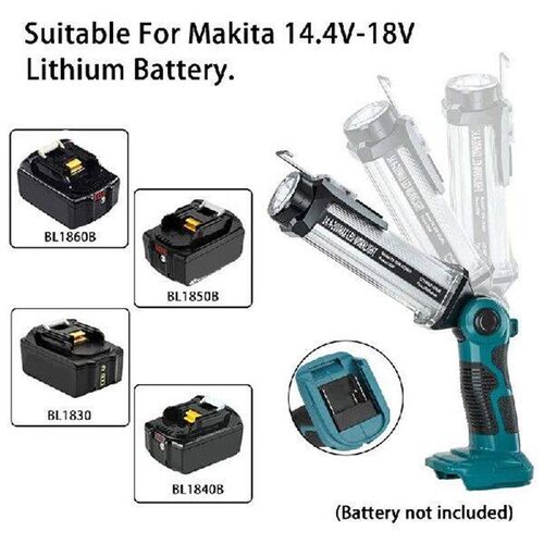2000LM LED Work Light Flashlight for Makita 18V Li-ion