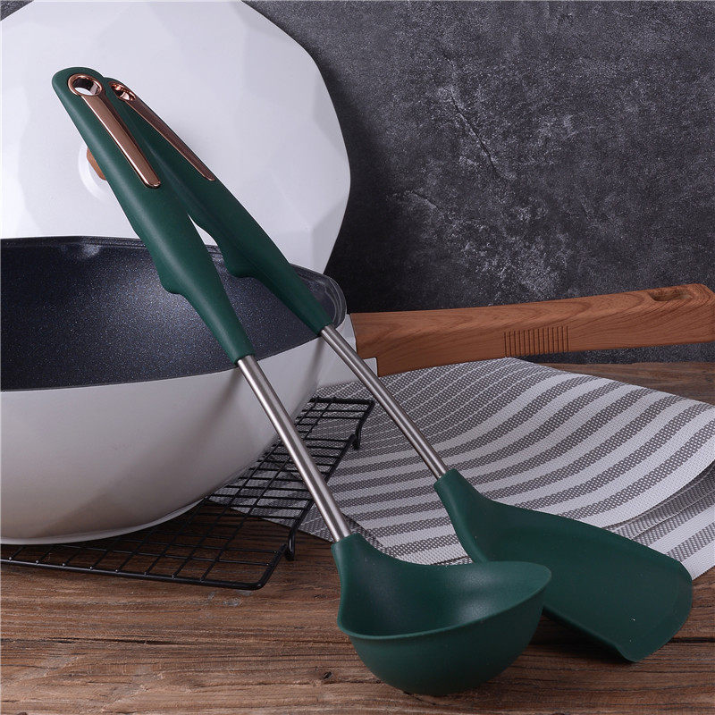 墨绿色硅胶锅铲不粘锅专用炒菜铲子家用耐高温锅铲勺不伤锅两件