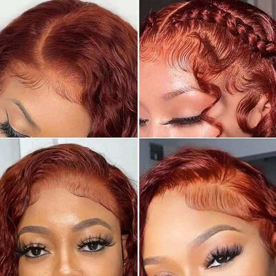 13x4 Reddisha Brown Deep Wave Frontal Wig 13x6 360 Full HD L