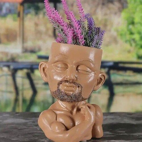 Face Planters Pots Head Cute Man Face Plant Pots Head