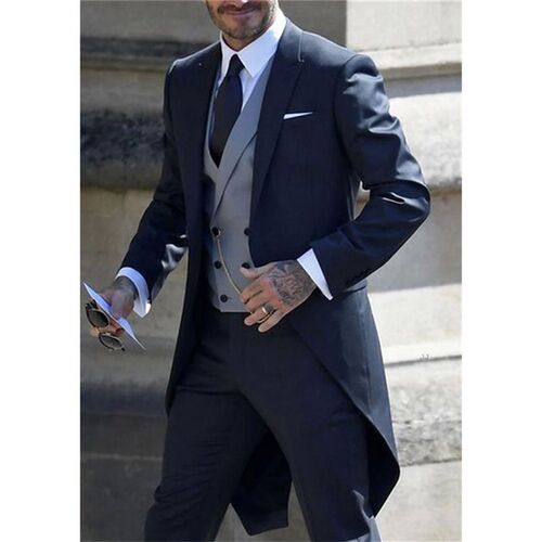 Italian Gentleman Style Wedding Man Long Tail Coat Groom