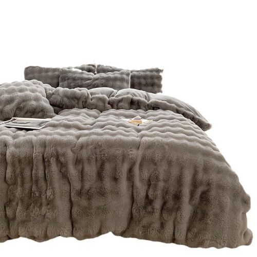 Fleece-lined Thickened Rex Rabbit Bed Four-piece Princess St