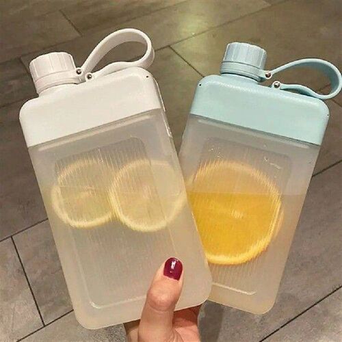 450ML Creative Flat Water Bottle Plastic Travel Bicycle