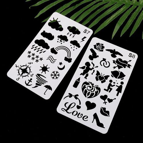 24pcs/set Journal Borders Drawing Template Ruler Stencil跨境