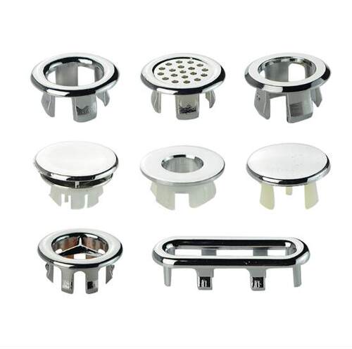 1PC Plastic Bathroom Basin Sink Overflow Ring Silver Insert