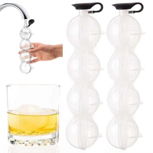 4 Cavity Ice Maker Flexible Silicone Whiskey Cocktail DIY Ro