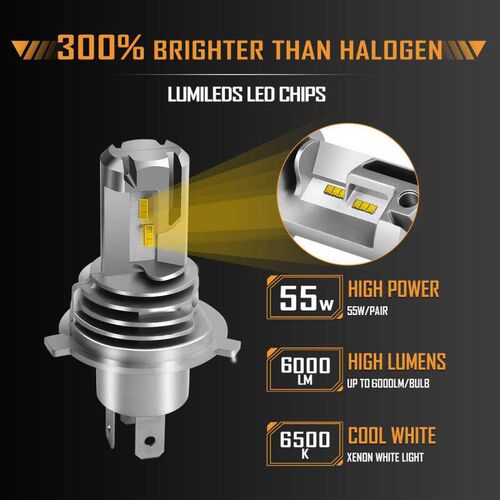 2/1 Car Headlight Bulb H4 LED H7 H8 H9 HB2 HB3 H11 HB4 9005