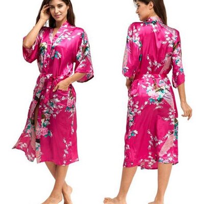 Silk Kimono Robe Bathrobe Women Satin Robe Silk Robes Night