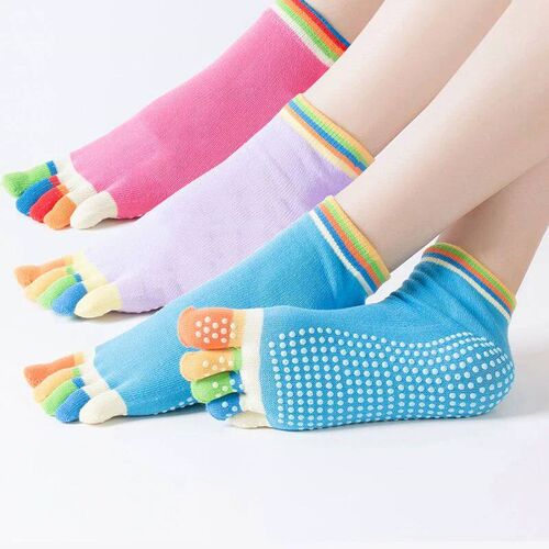Yoga Socks for Women 3 Pairs Cotton Anti-Slip Silicone Indoo