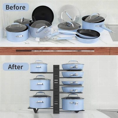 UOSU Adjustable Pots and Pans Organizer Rack 3  Methods H