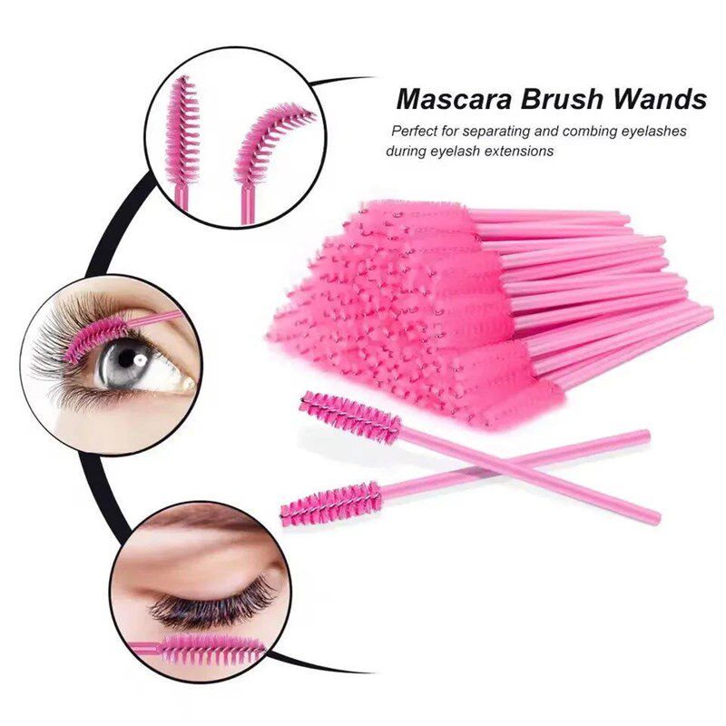 200PCS Disposable Lip Brush Sticks/Eyelash Brushes/Flexible - 实物图