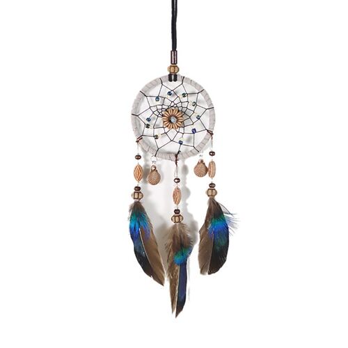 Car Dream Catcher Beaded Natural Feathers Handcraft Chic Ha